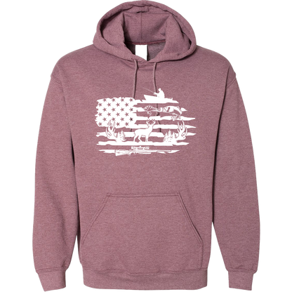 Fishing and Hunting Flag Adult Hoodie