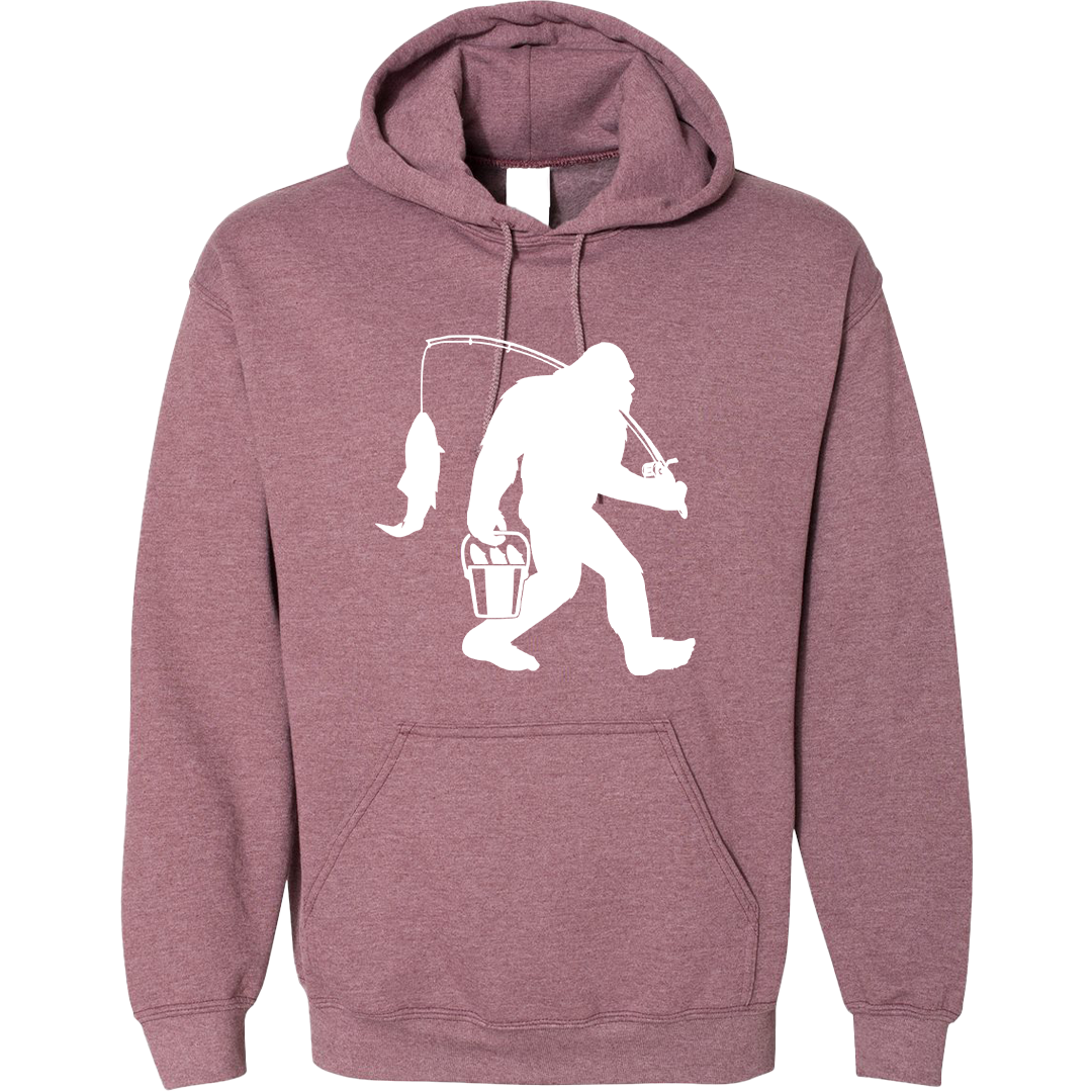 Fishing Sasquatch Adult Hoodie