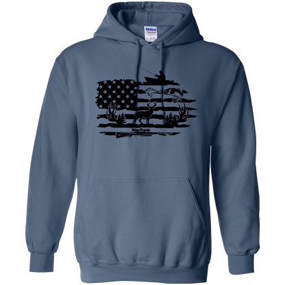 Fishing and Hunting Flag Adult Hoodie