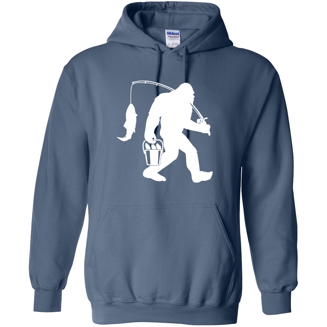 Fishing Sasquatch Adult Hoodie