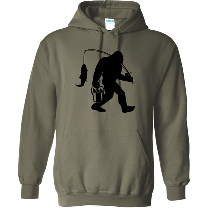 Fishing Sasquatch Adult Hoodie