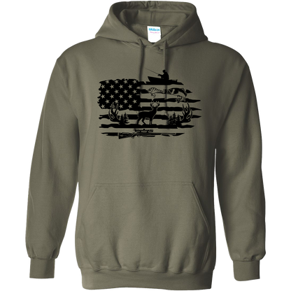 Fishing and Hunting Flag Adult Hoodie