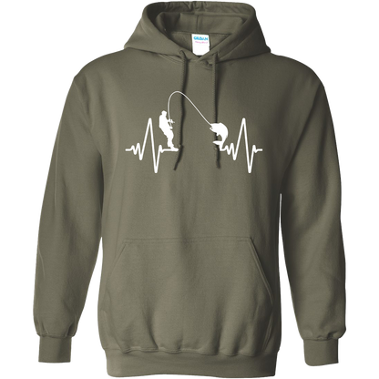 Fishing Heartbeat Adult Hoodie