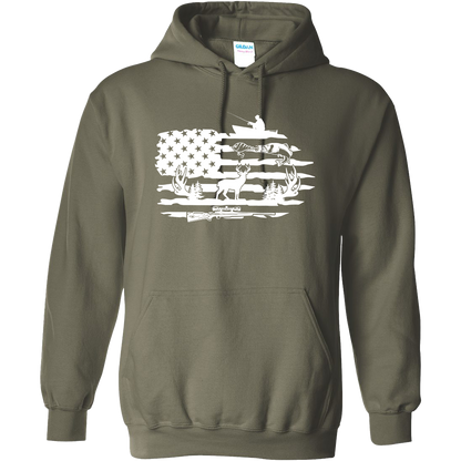 Fishing and Hunting Flag Adult Hoodie
