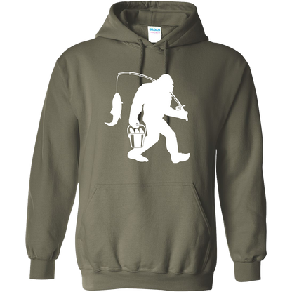 Fishing Sasquatch Adult Hoodie