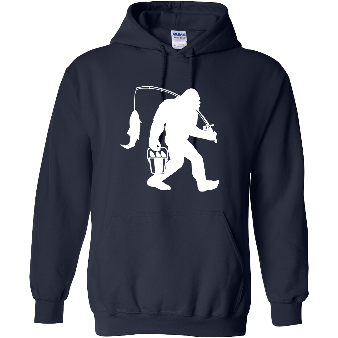 Fishing Sasquatch Adult Hoodie