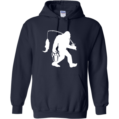 Fishing Sasquatch Adult Hoodie