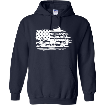 Fishing and Hunting Flag Adult Hoodie