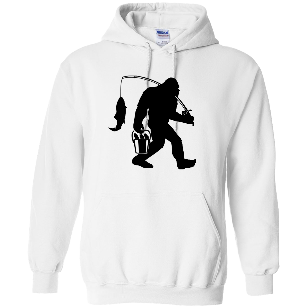 Fishing Sasquatch Adult Hoodie