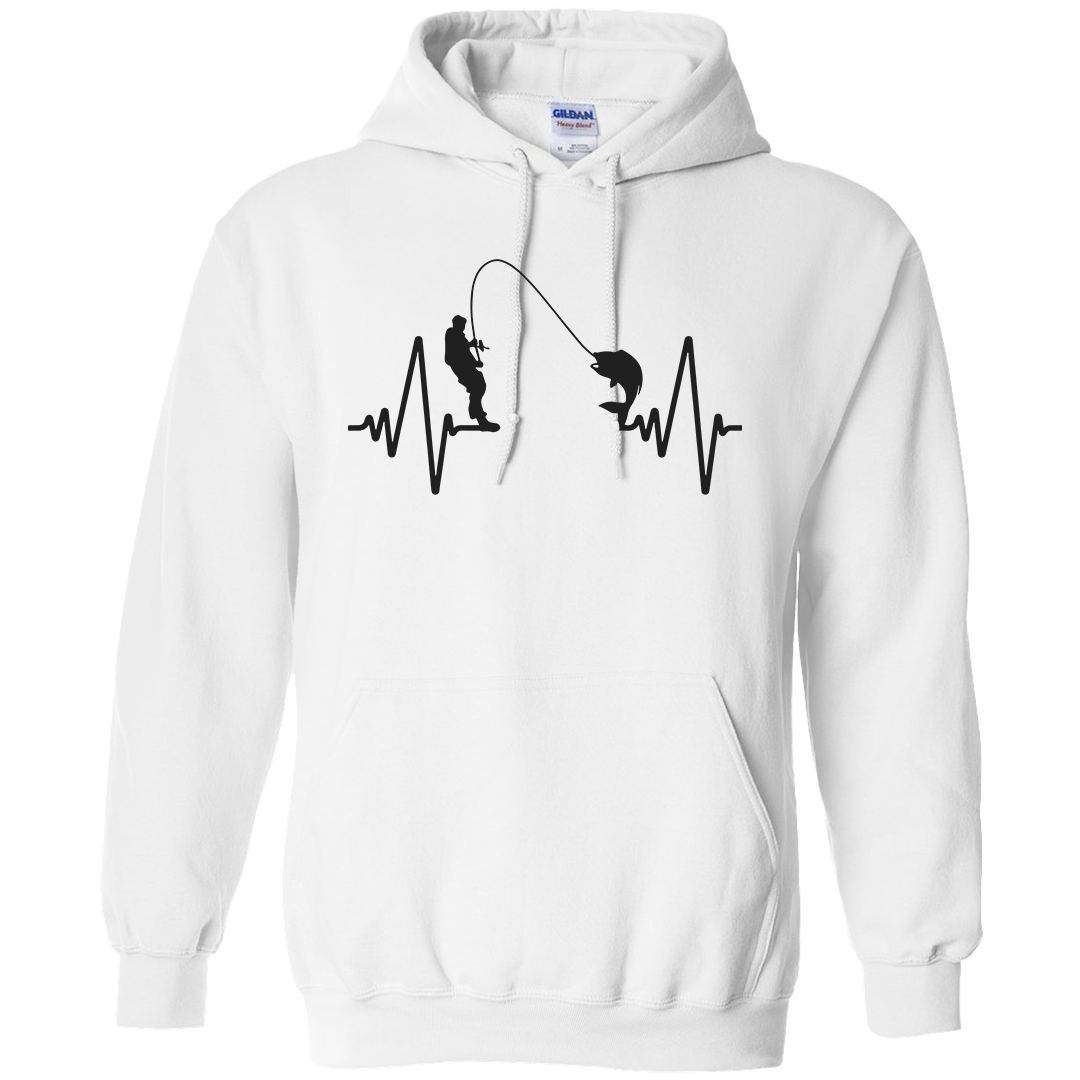 Fishing Heartbeat Adult Hoodie