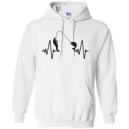 Fishing Heartbeat Adult Hoodie