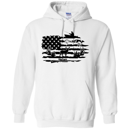 Fishing and Hunting Flag Adult Hoodie
