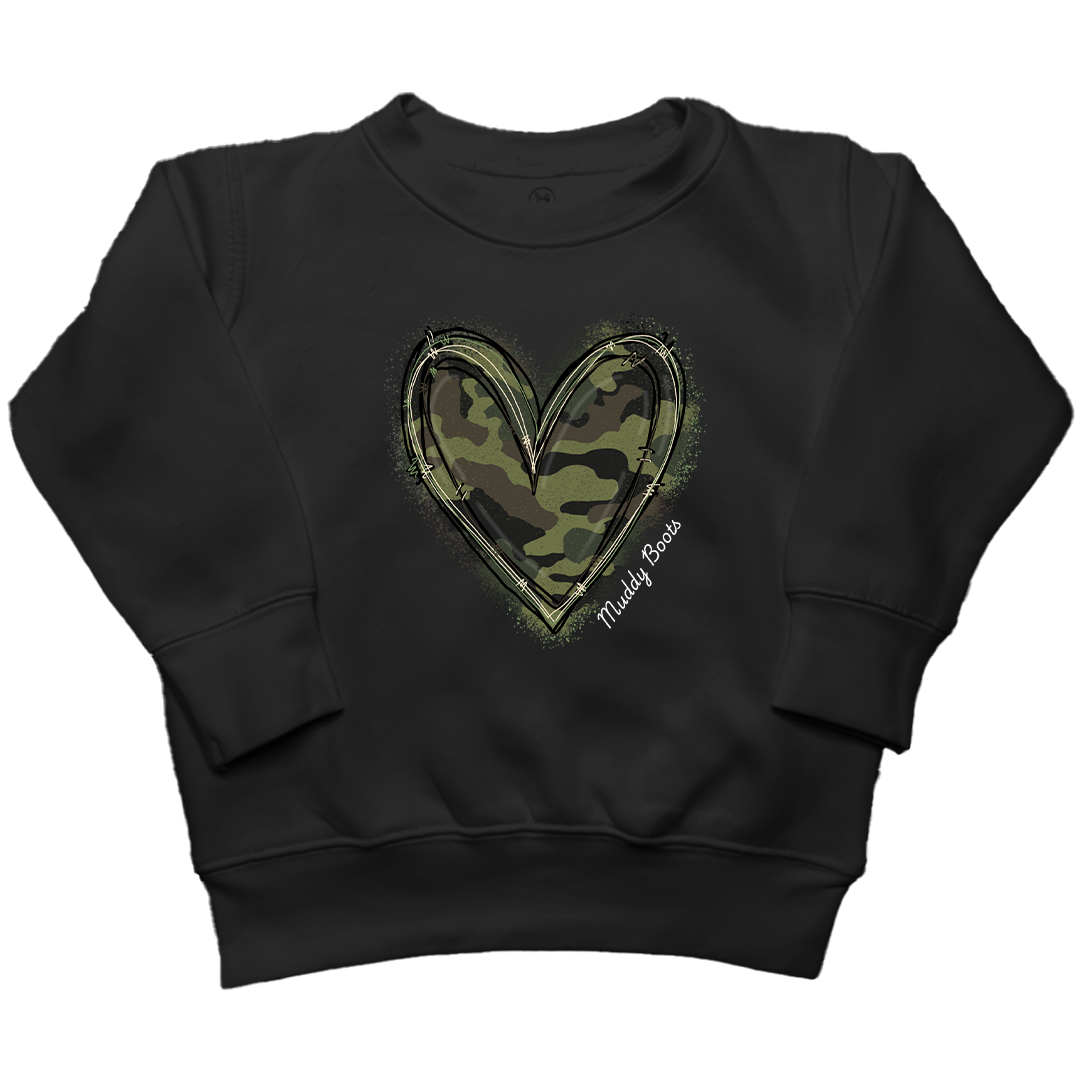 Hidden Heart Kids Crew Neck Sweatshirt