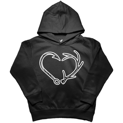 Hook Antler Heart Kids Hoodie