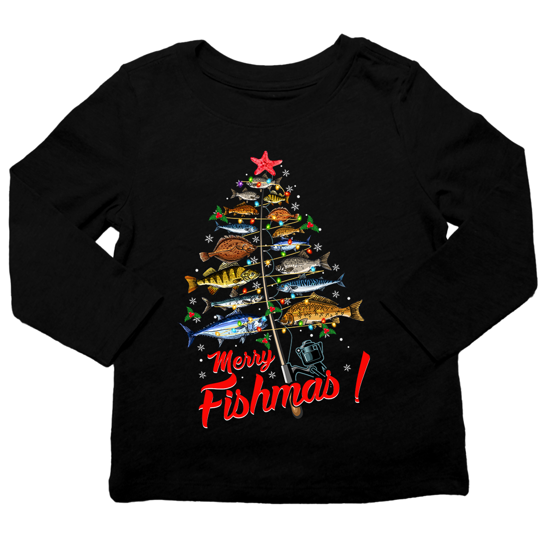 Merry Fishmas Toddler Long Sleeve Tee