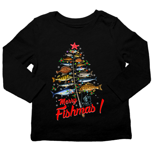 Merry Fishmas Toddler Long Sleeve Tee