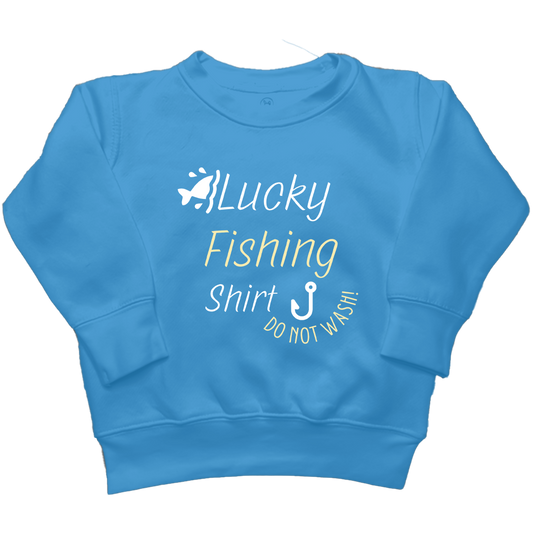 Lucky Fishing Shirt Kids Crew Neck Sweatshirt