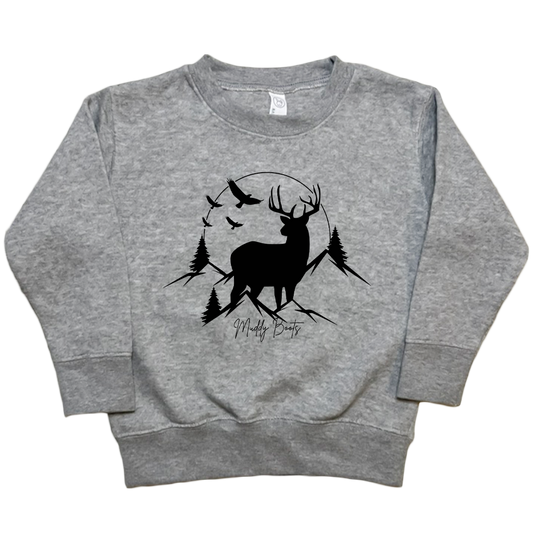 Mountain Deer Toddler Crew Neck Sweatshirt