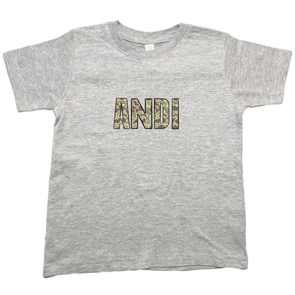 Personalized Camo Name Kids Tee