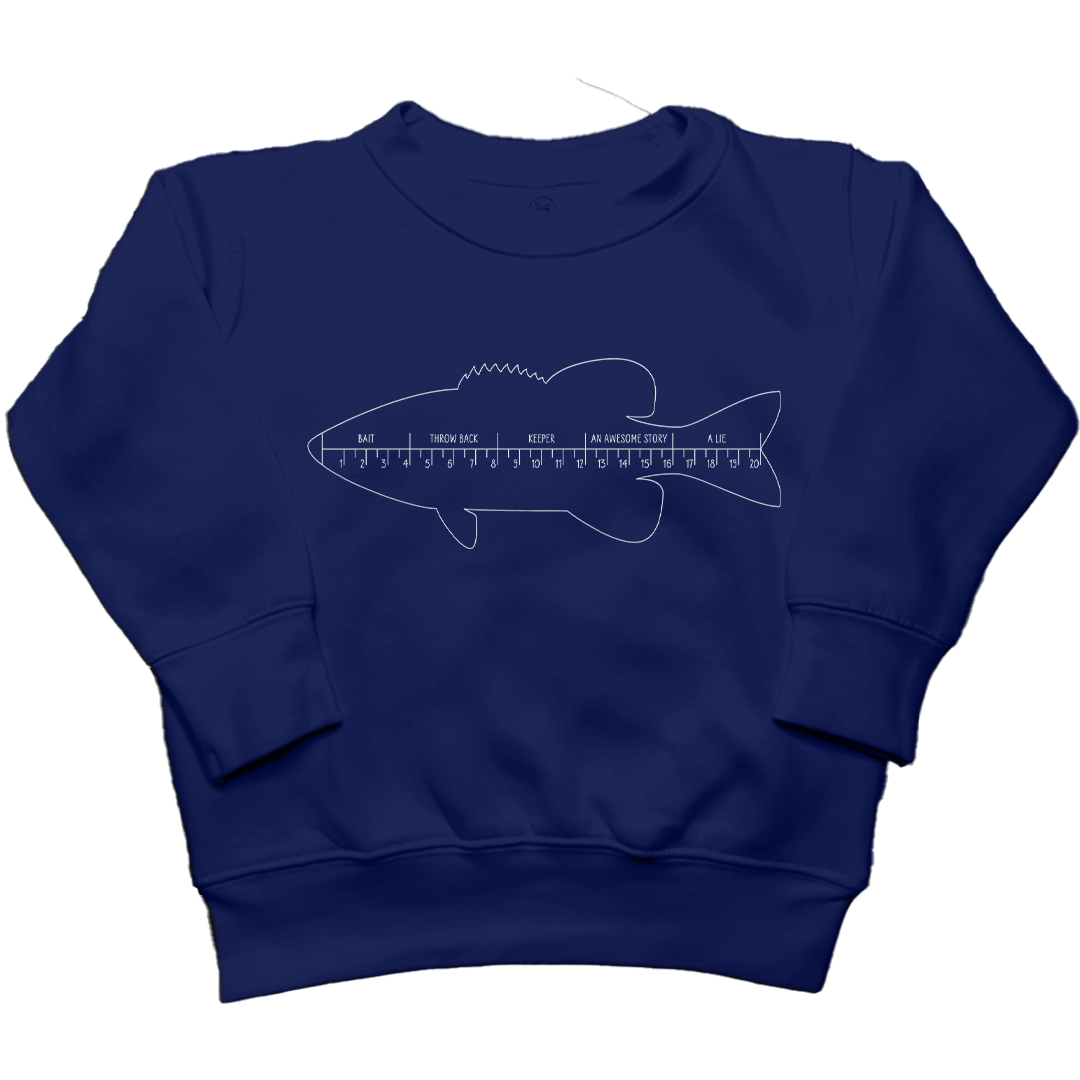 Fishing Ruler Kids Crew Neck Sweatshirt