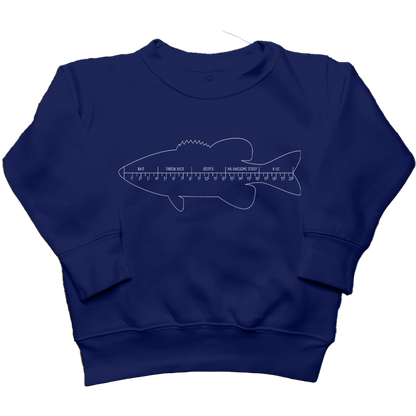 Fishing Ruler Kids Crew Neck Sweatshirt