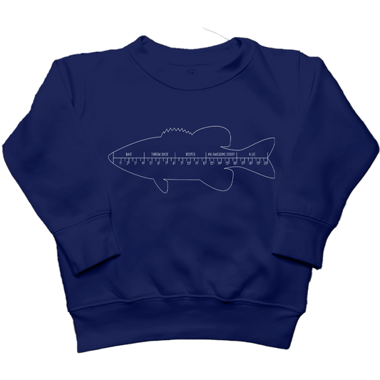 Fishing Ruler Kids Crew Neck Sweatshirt