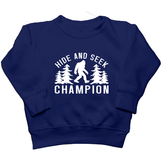 Hide and Seek Bigfoot Kids Crew Neck Sweatshirt