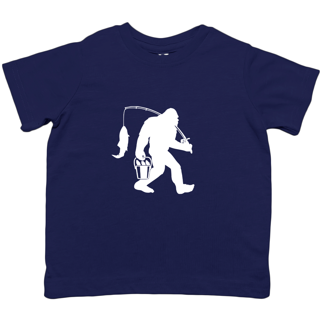 Fishing Sasquatch Kids Tee