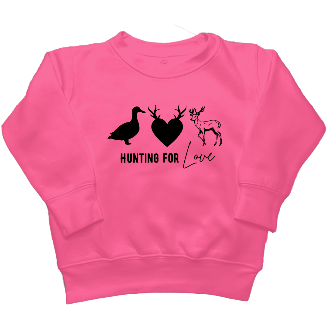 Hunting For Love Kids Crew Neck Sweatshirt