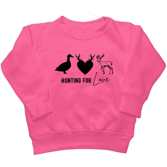 Hunting For Love Kids Crew Neck Sweatshirt