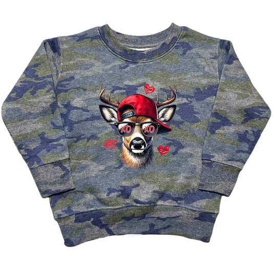 Love Struck Buck Toddler Crew Neck Sweatshirt