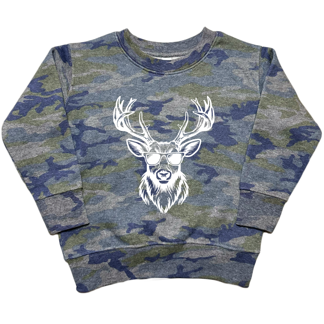 Cool Deer Toddler Crew Neck Sweatshirt