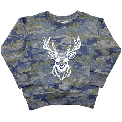 Cool Deer Toddler Crew Neck Sweatshirt