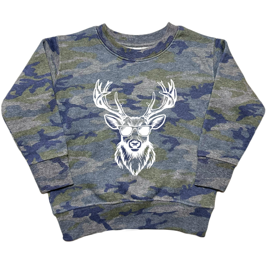 Cool Deer Toddler Crew Neck Sweatshirt