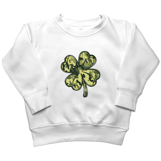 Camo Shamrock Kids Crew Neck Sweatshirt