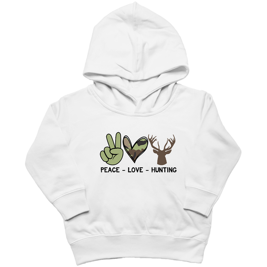 Peace Love Hunting Kids Hoodie