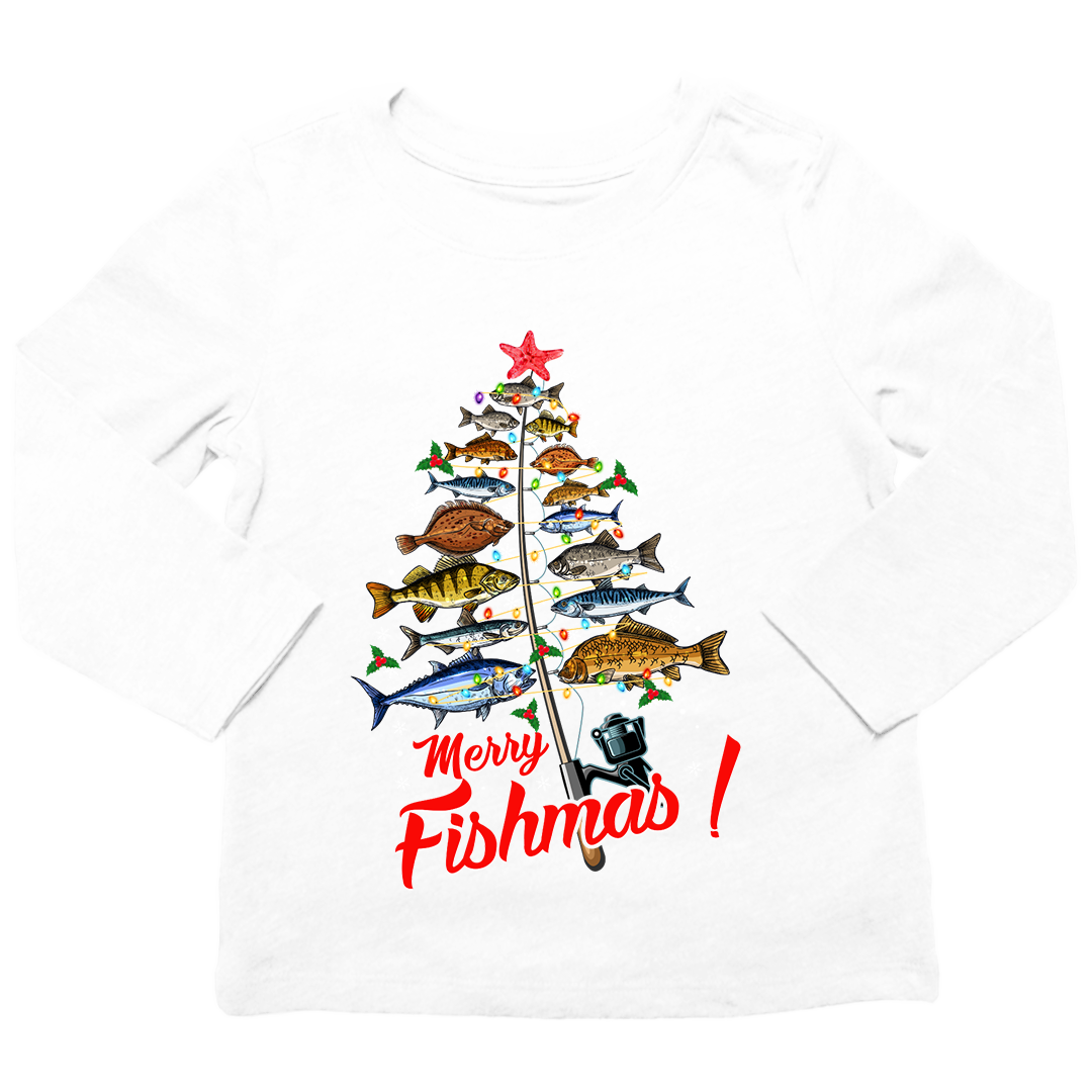 Merry Fishmas Kids Long Sleeve Tee