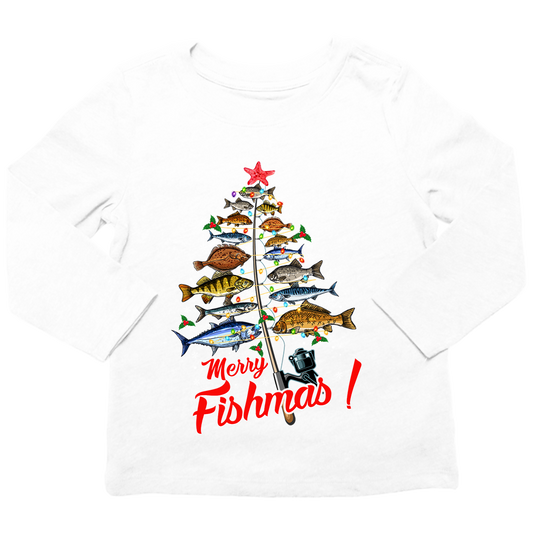 Merry Fishmas Kids Long Sleeve Tee