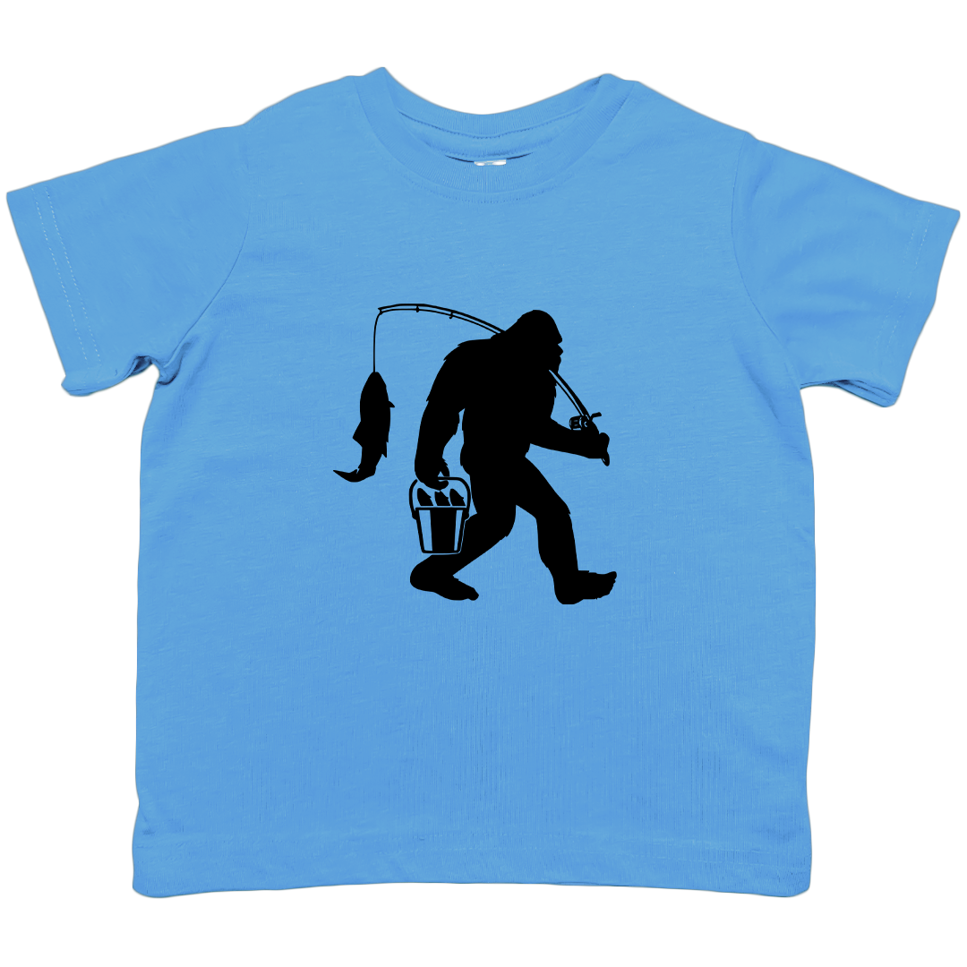 Fishing Sasquatch Kids Tee