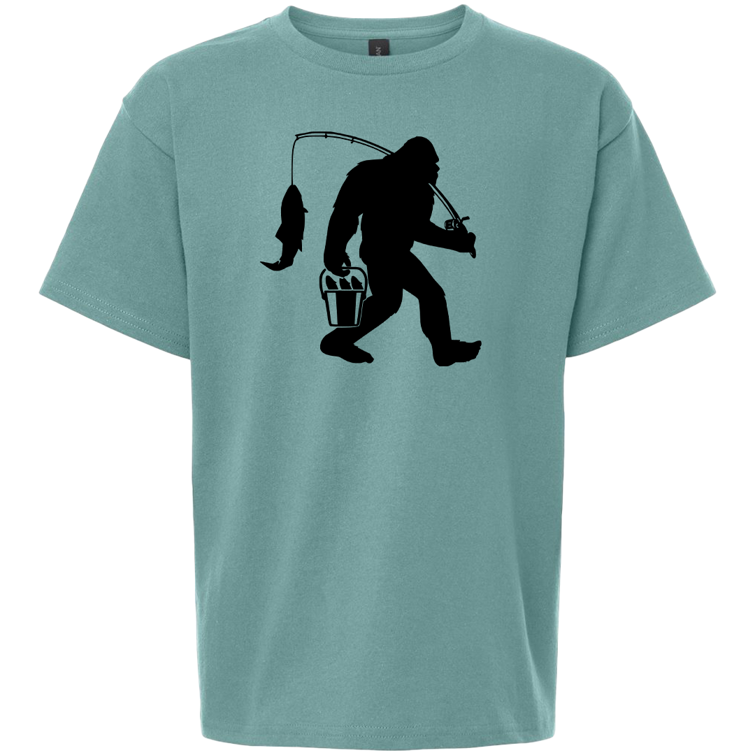 Fishing Sasquatch Kids Tee