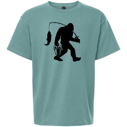 Fishing Sasquatch Kids Tee