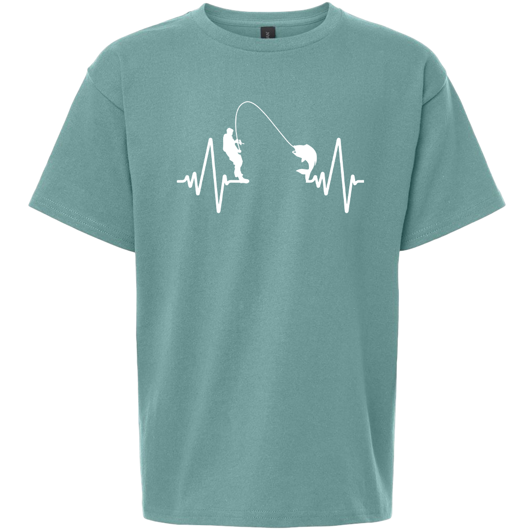 Fishing Heartbeat Adult Tee
