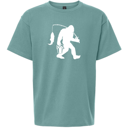 Fishing Sasquatch Kids Tee