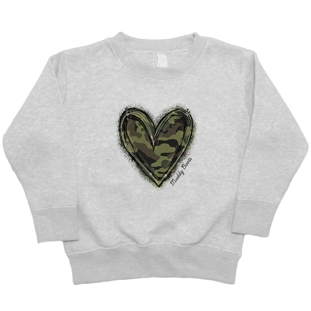 Hidden Heart Kids Crew Neck Sweatshirt