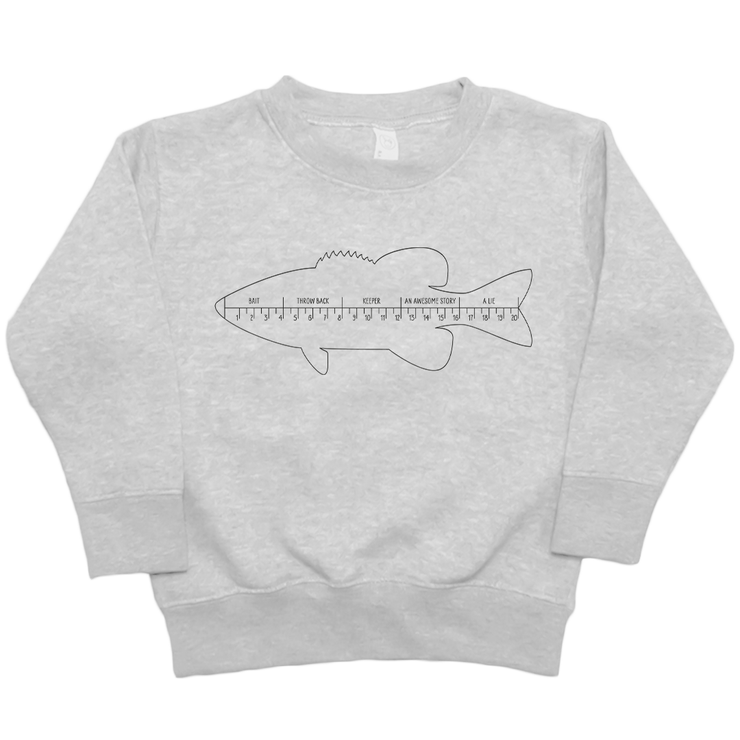 Fishing Ruler Kids Crew Neck Sweatshirt