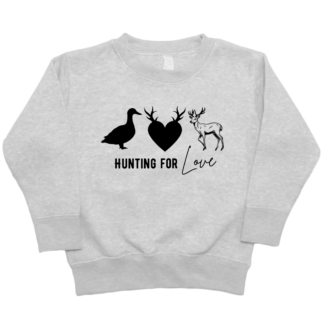 Hunting For Love Kids Crew Neck Sweatshirt