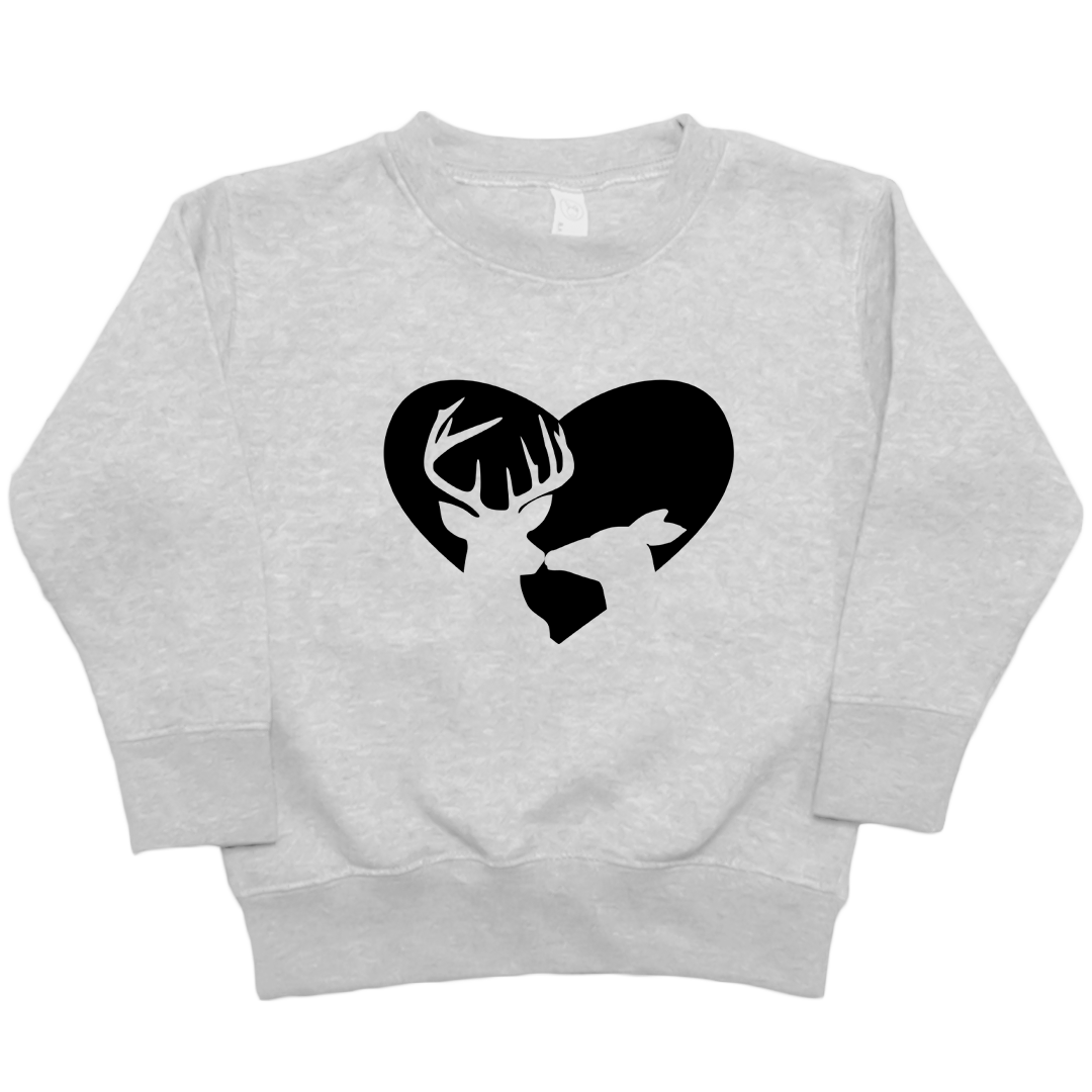 Deer Romance Kids Crew Neck Sweatshirt