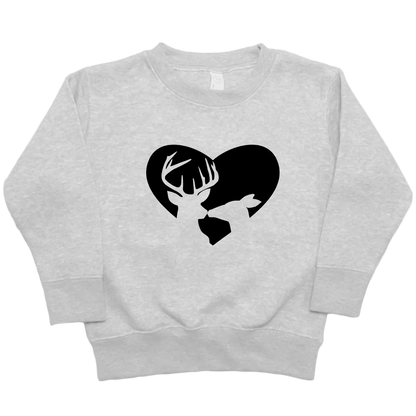 Deer Romance Kids Crew Neck Sweatshirt