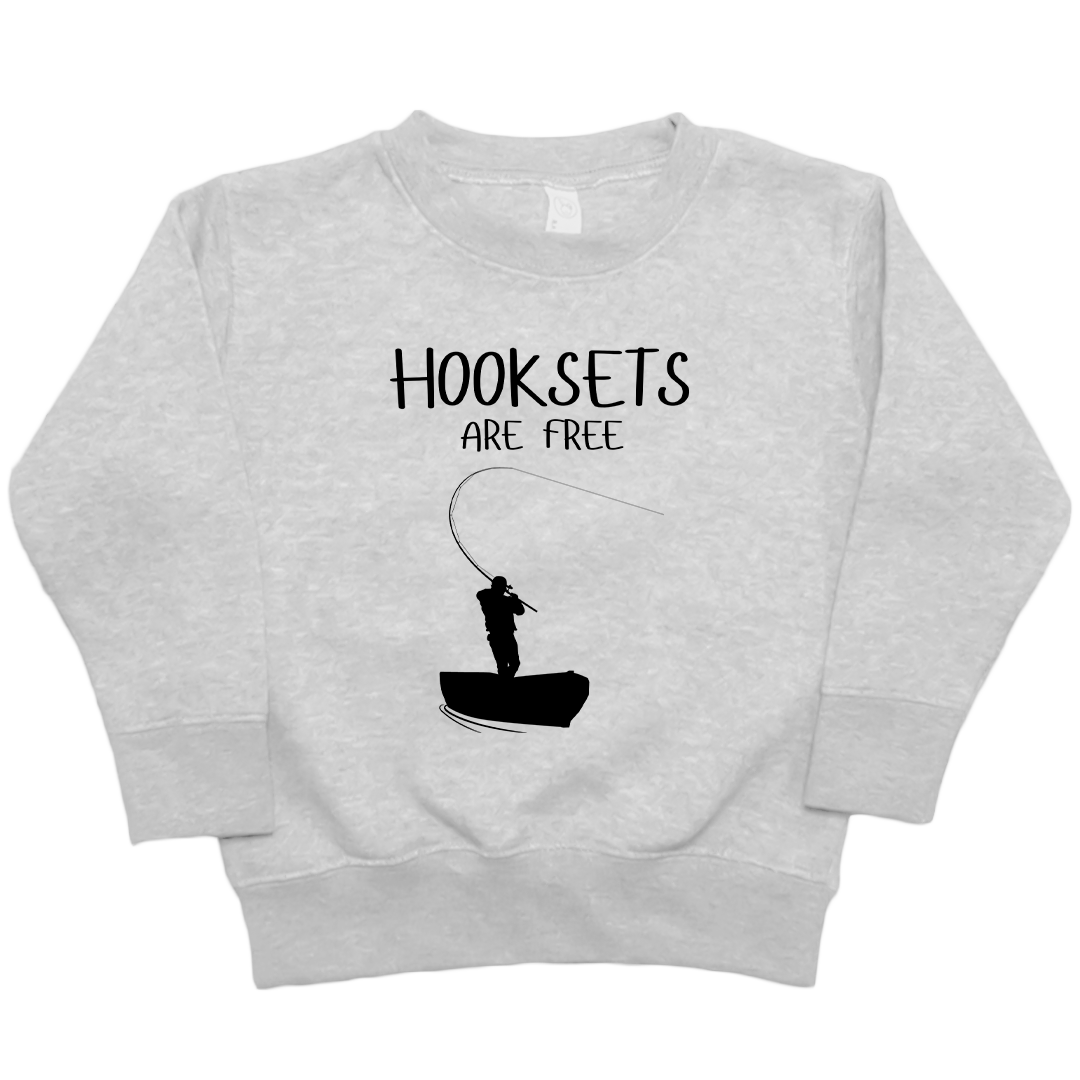 Hooksets Are Free Kids Crew Neck Sweatshirt