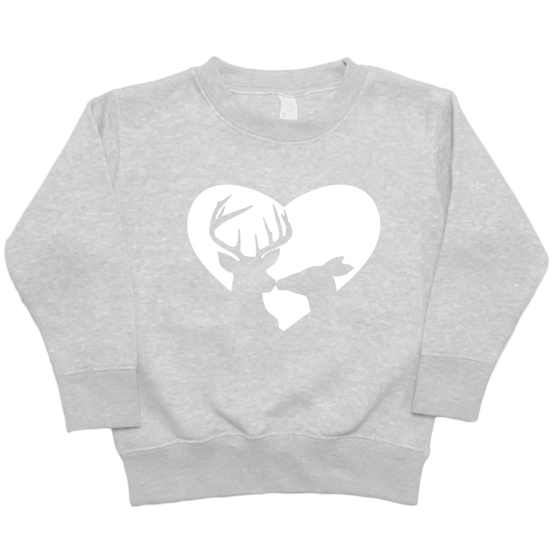 Deer Romance Kids Crew Neck Sweatshirt